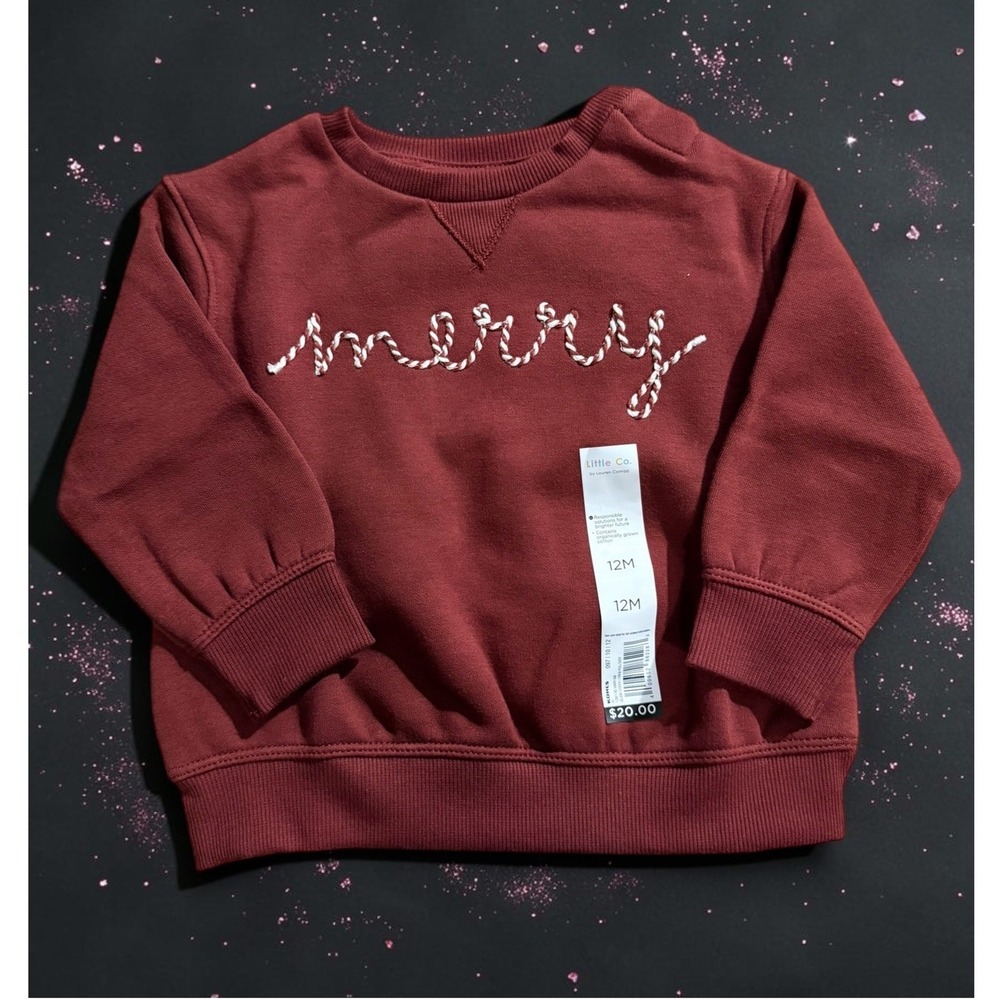 Little Co. Lauren Conrad - Merry Candy Cane Sweatshirt - Size 12M - *NWT*